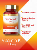 Load image into Gallery viewer, Vitamin K 100mcg | 240 Tablets
