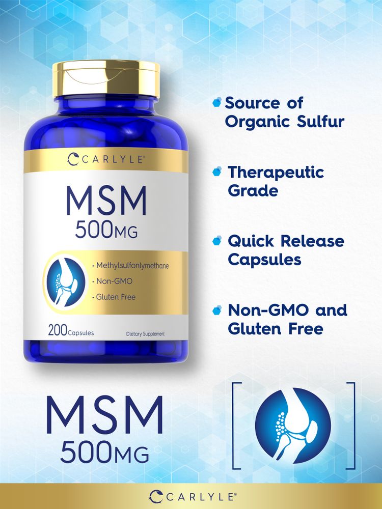 MSM 500mg | 200 Capsules – Carlyle Nutritionals