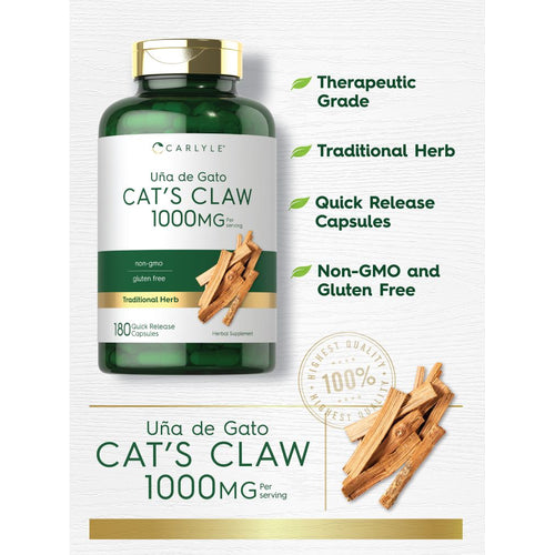 View 3 Cat's Claw 1000mg per serving | 180 Capsules