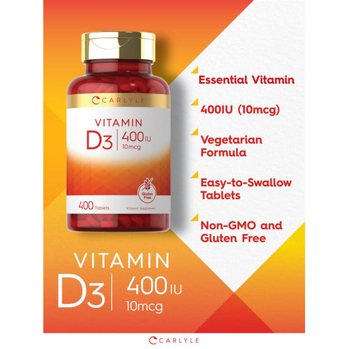 View 3 Vitamina D-3 400IU | 400 Comprimidos