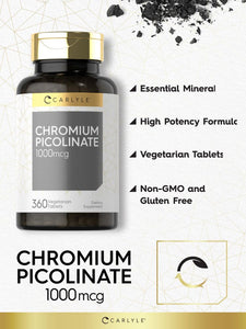 Ultra Chromium Picolinate 1000mcg | 360 Tablets
