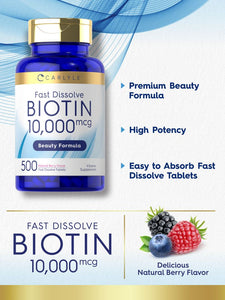 Biotin 10,000mcg | 500 Tablets