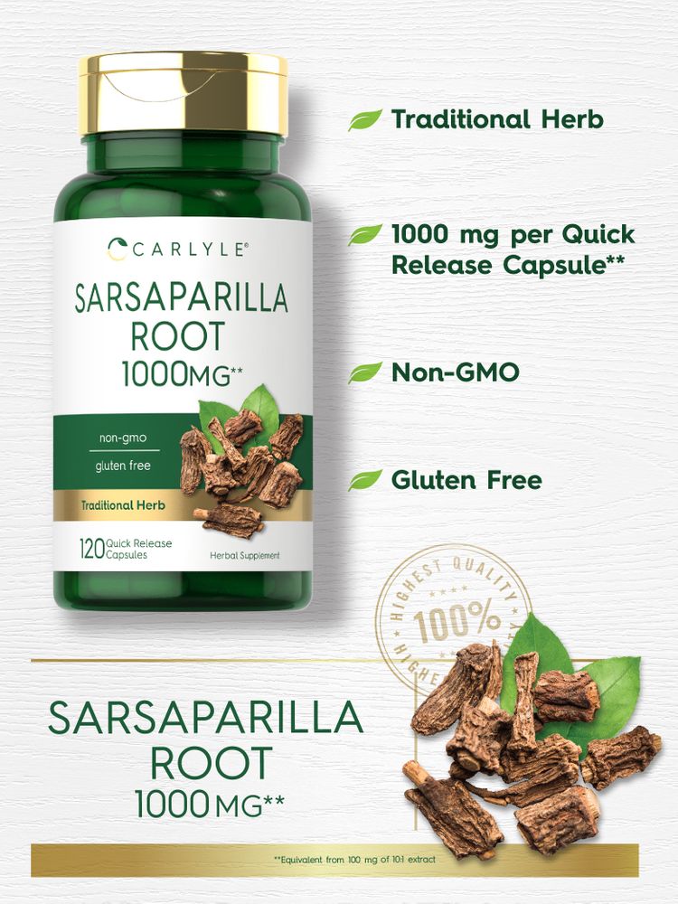 Radice di Sarsapariglia 1000mg | 120 Capsule