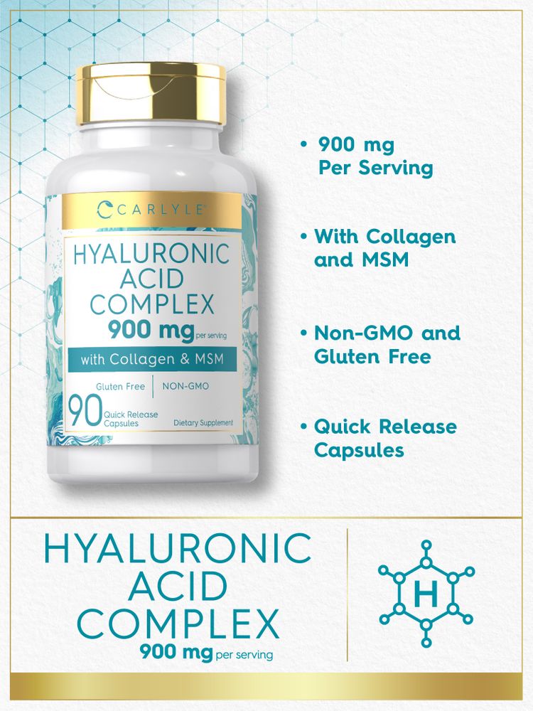 Kollagen mit Hyaluronsäure 900 mg pro Portion | 90 Kapseln