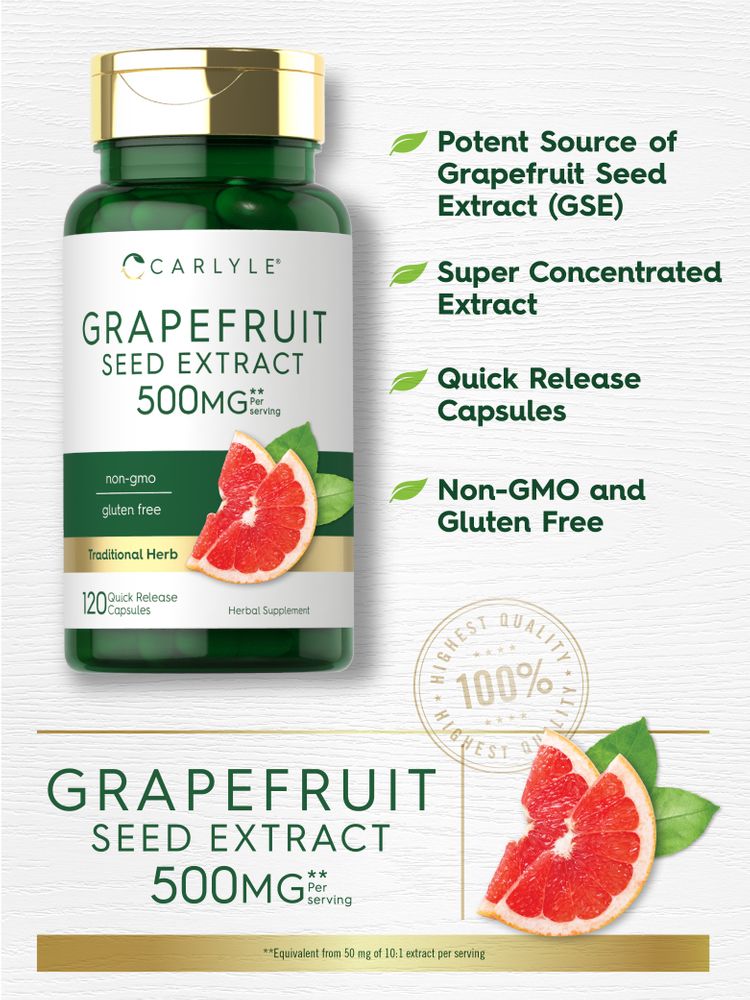 Grapefruit Seed Extract 500mg | 120 Capsules