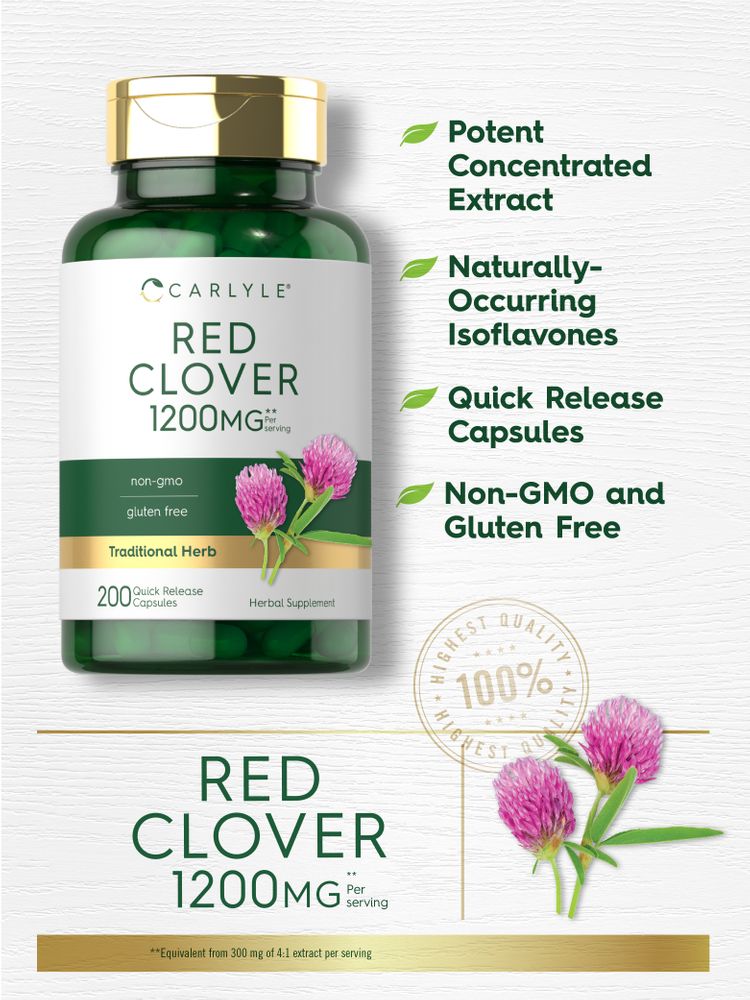 Red Clover Blossom 1200mg per serving | 200 Capsules