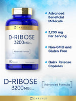 Load image into Gallery viewer, D-Ribose 3200mg | 180 Capsules
