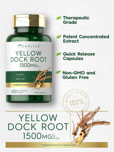 Yellow Dock Root 1500mg | 200 Capsules
