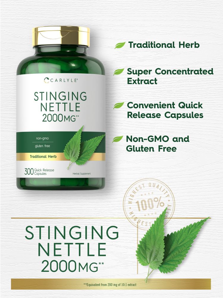 Stinging Nettle Leaf Extract 2000mg | 300 Capsules