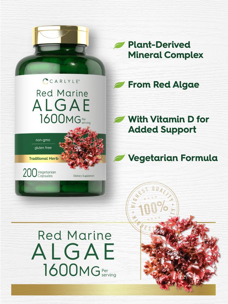 Red Marine Algae 1600mg | 200 Capsules
