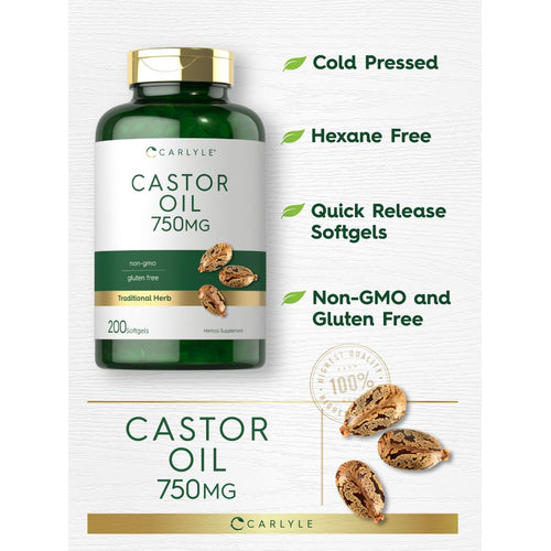 View 3 Castor Oil 750mg | 200 Softgels