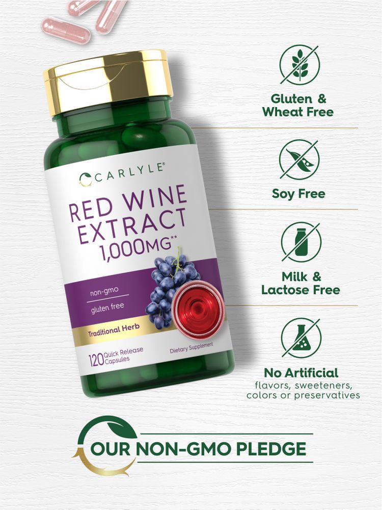 Extrait de Vin Rouge 1000mg | 120 Capsules