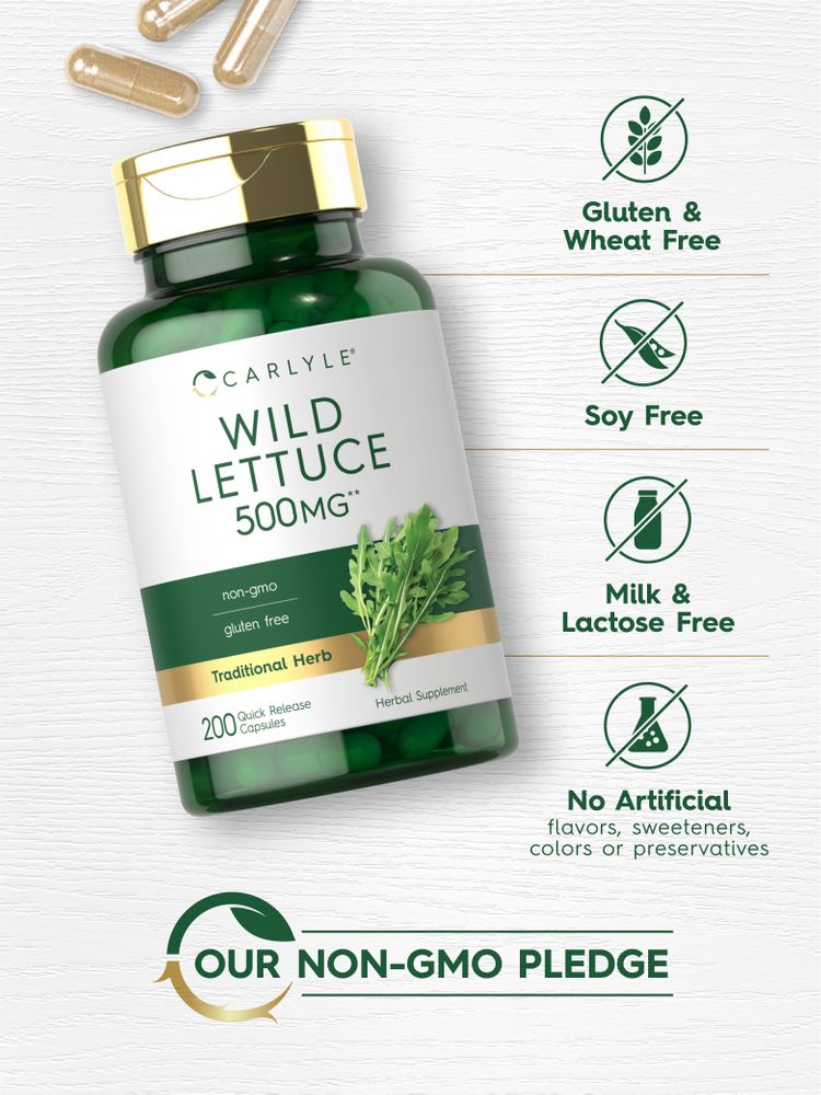 Wild Lettuce Extract 500mg | 200 Capsules