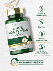 White Kidney Bean Carb Blocker 6000mg | 200 Capsules