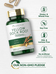 Yellow Dock Root 1500mg | 200 Capsules