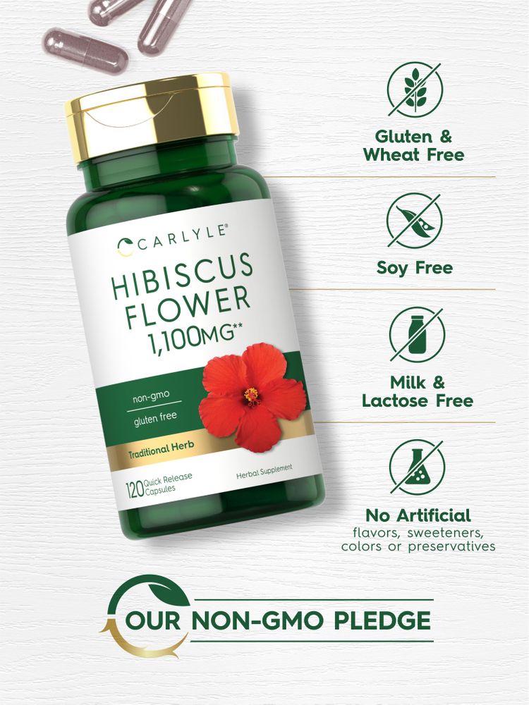 Extrait de Fleur d'Hibiscus 1100mg | 120 Capsules