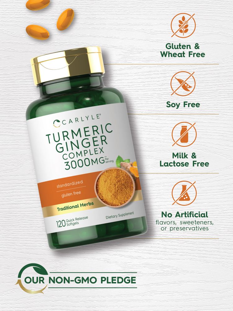 Turmeric Ginger Complex 3000mg per serving | 120 Softgels