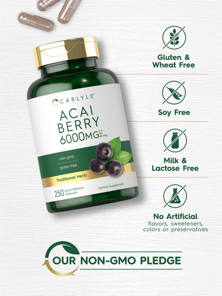 Açaí Berry 6000mg por porção | 250 Cápsulas