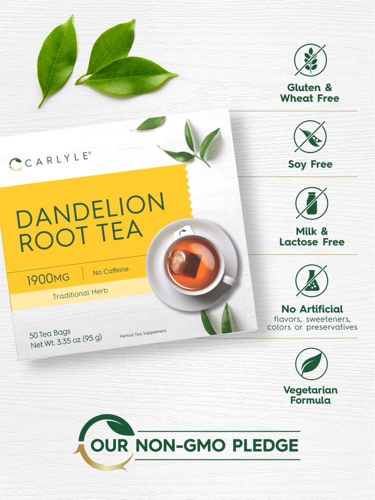 Dandelion Root Tea Bags | Caffeine Free | 50 Count