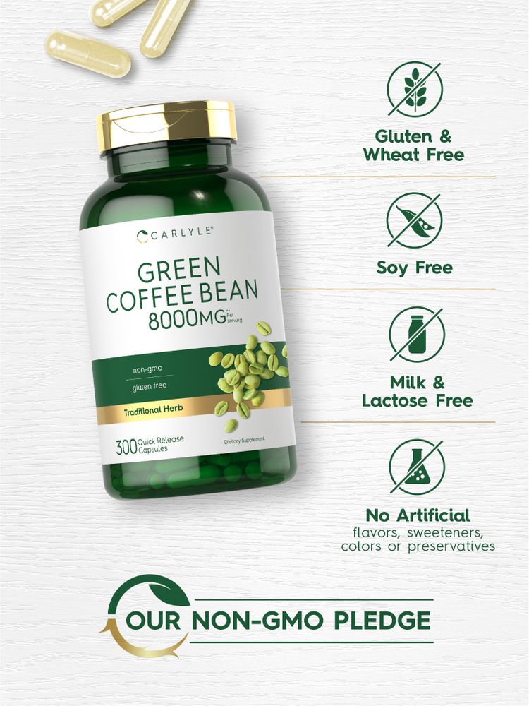 Green Coffee Bean Extract 8000mg per serving | 300 Capsules