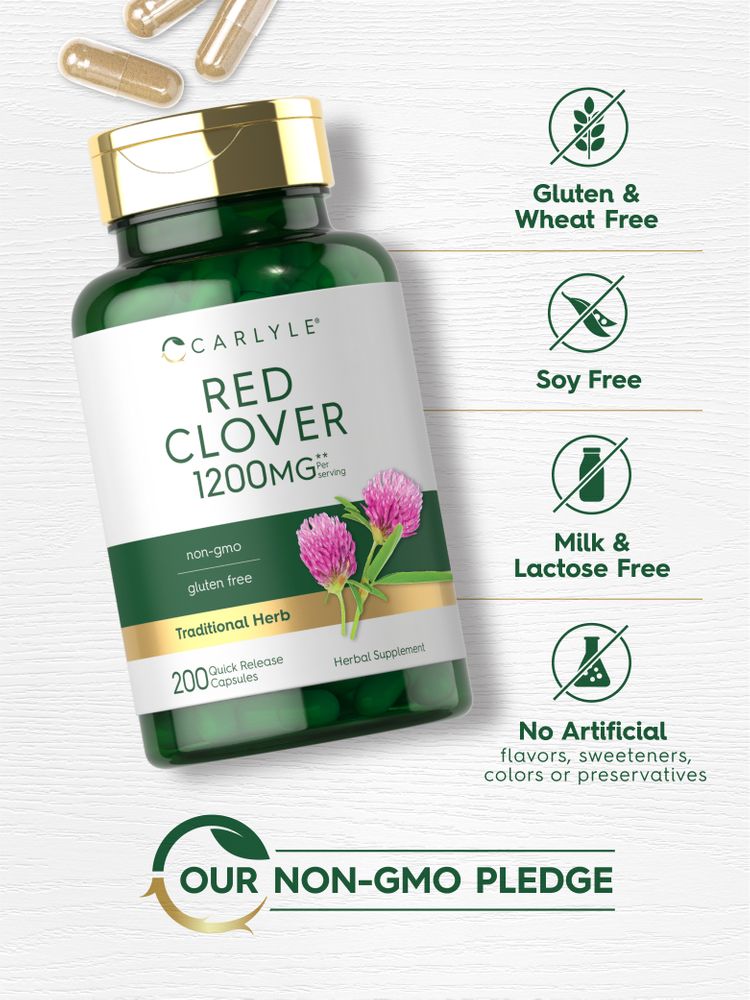 Red Clover Blossom 1200mg per serving | 200 Capsules