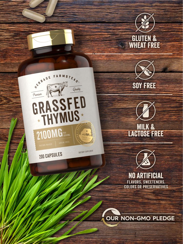 Grass Fed Beef Thymus 2100mg per serving | 200 Capsules