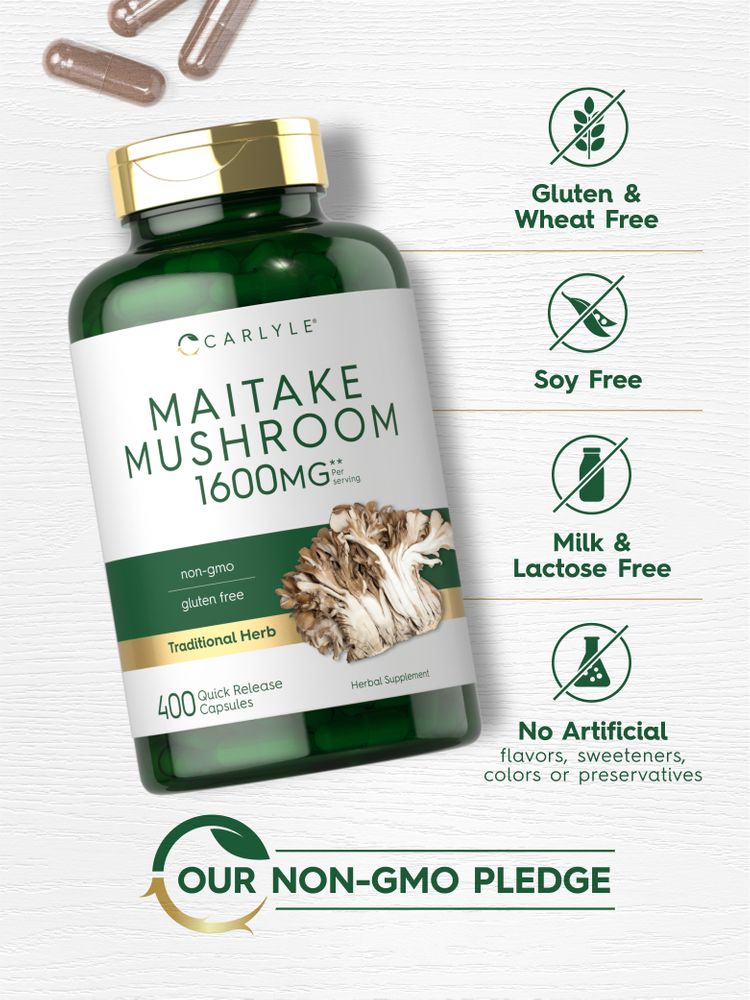 Cogumelo Maitake 1600mg por porção | 400 Cápsulas