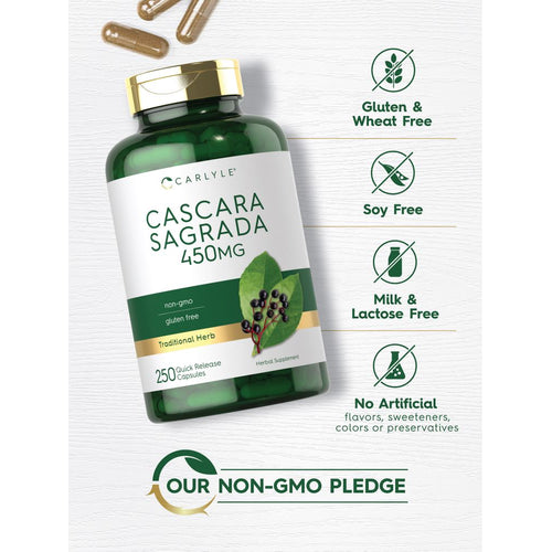 View 4 Cascara Sagrada 450mg | 250 Capsules