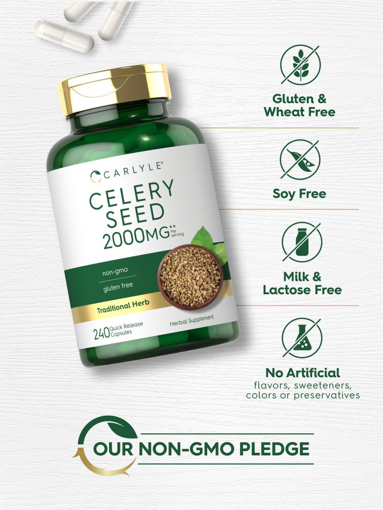 Celery Seed Extract 2000mg per serving | 240 Capsules