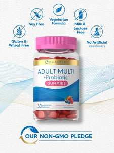 Adult Multivitamins Gummies with Probiotic | Berry Punch Flavor | 30 Count