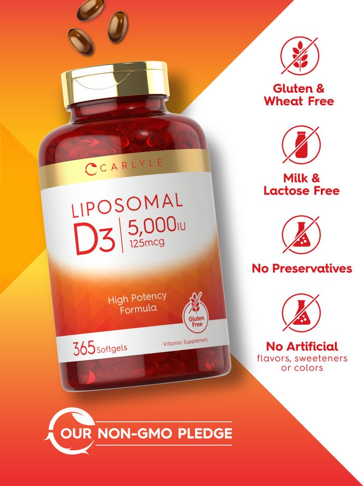 Liposomal Vitamin D3 5000 IU  | 365 Softgels