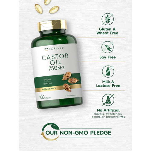 View 4 Castor Oil 750mg | 200 Softgels