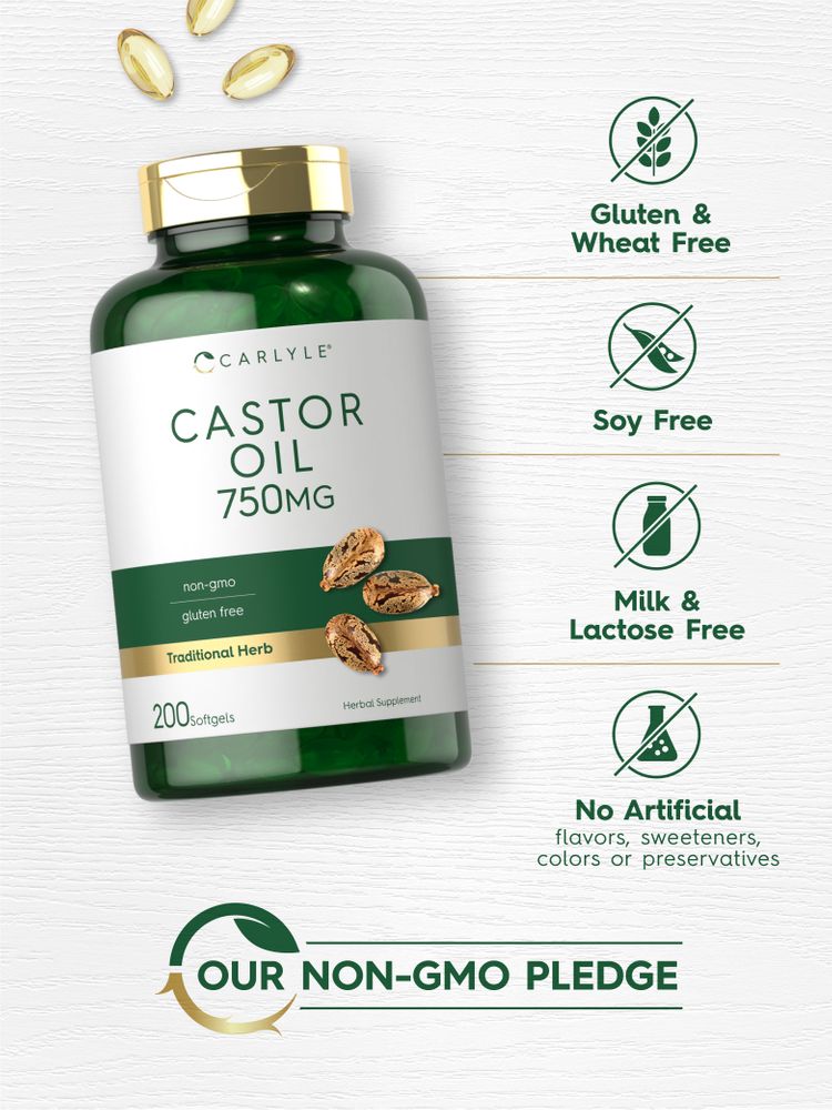 Castor Oil 750mg | 200 Softgels