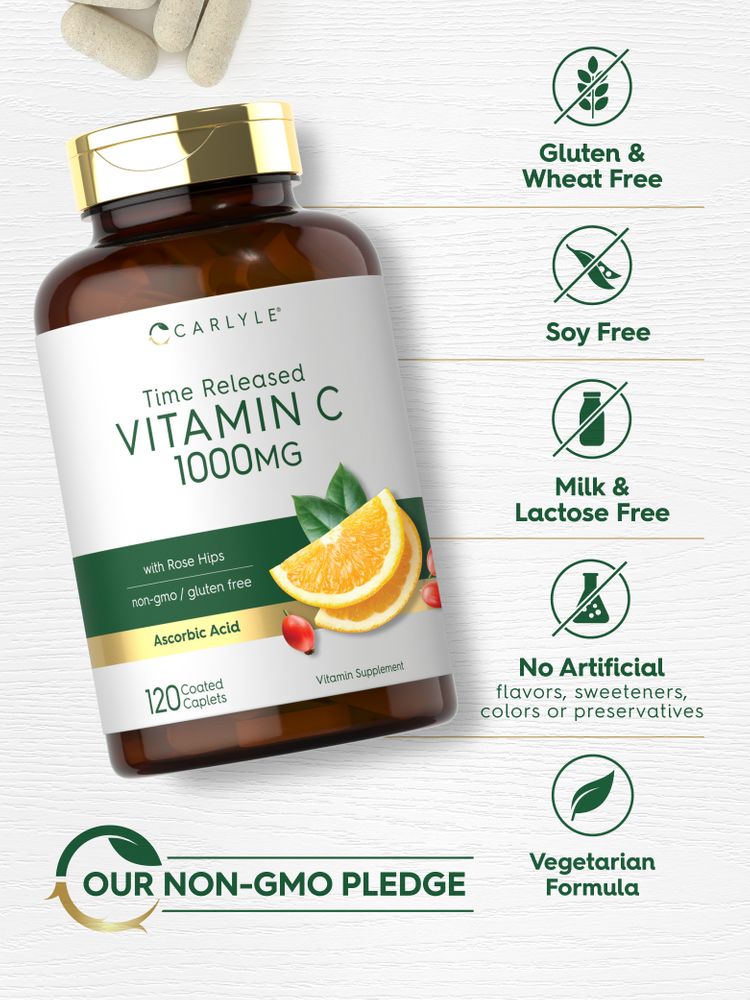 Vitamine C 1000mg avec églantier | 120 comprimés