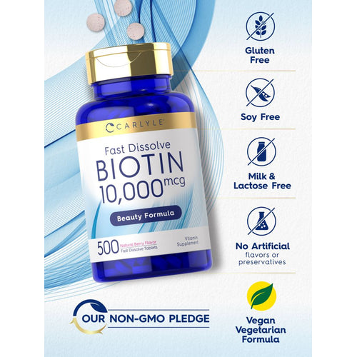 View 4 Biotina 10,000 mcg | 500 Tabletas