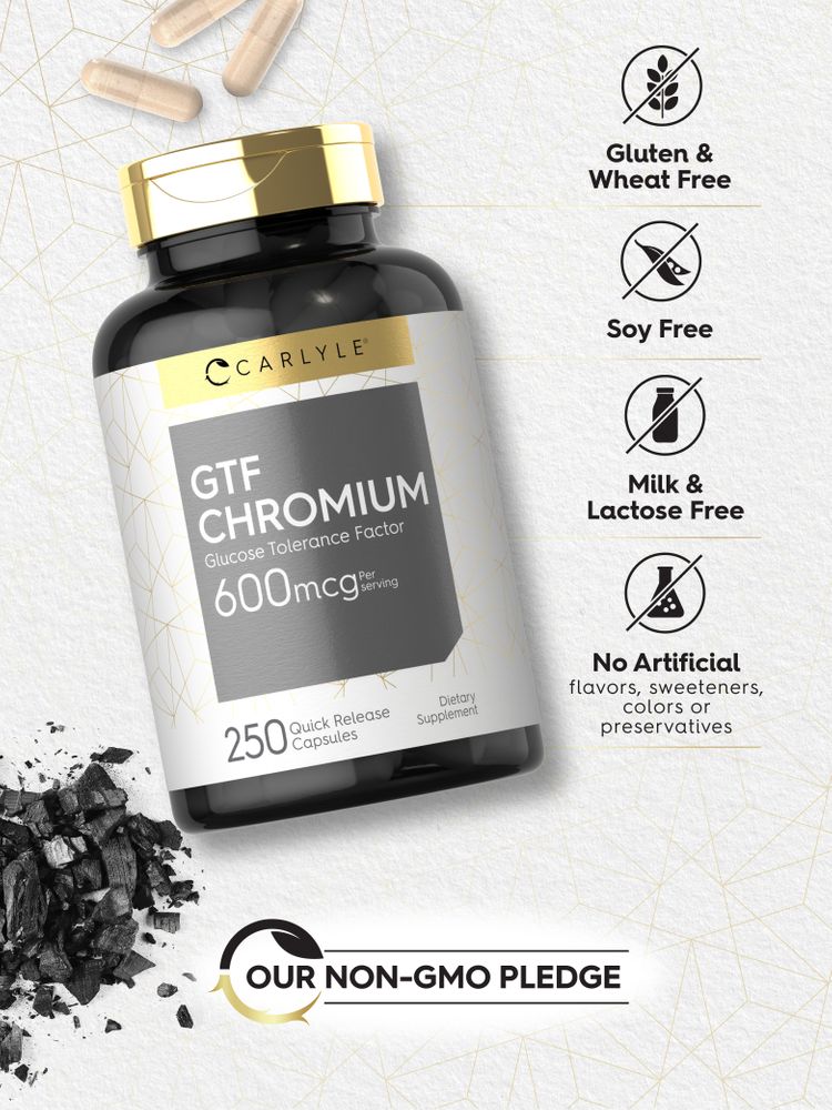 GTF Chromium 600mcg per serving | 250 Capsules