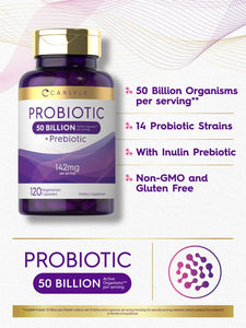 Prebiotic & Probiotic | 50 Billion CFU | 120 Capsules
