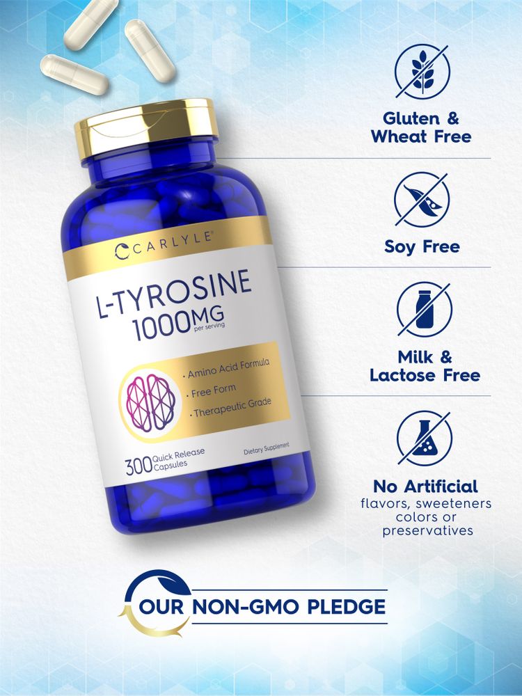 L-Tyrosine 1000mg per serving | 300 Capsules