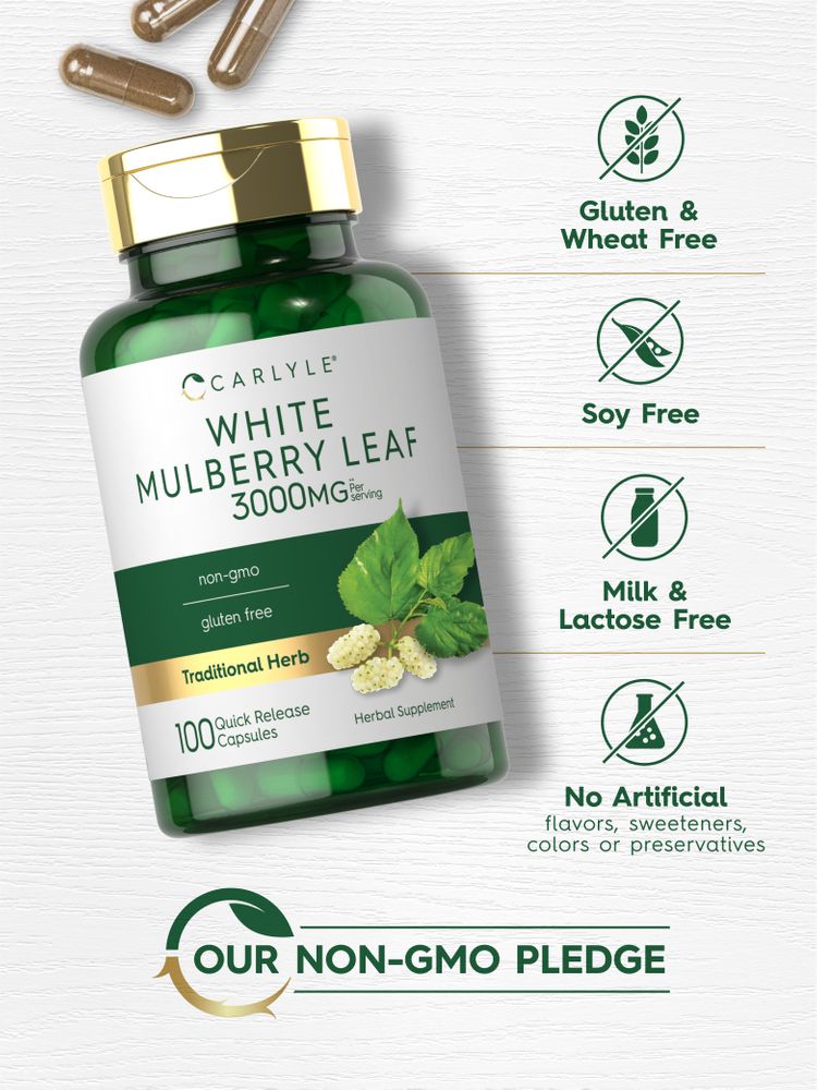 Mulberry Leaf 3000mg per serving | 100 Capsules