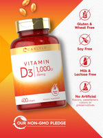 Load image into Gallery viewer, Vitamin D3 1000 IU (25 mcg) | 400 Softgels
