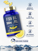 Load image into Gallery viewer, Fish Oil 3000mg | 900mg Omega 3 | 90 Softgels | Lemon Flavor
