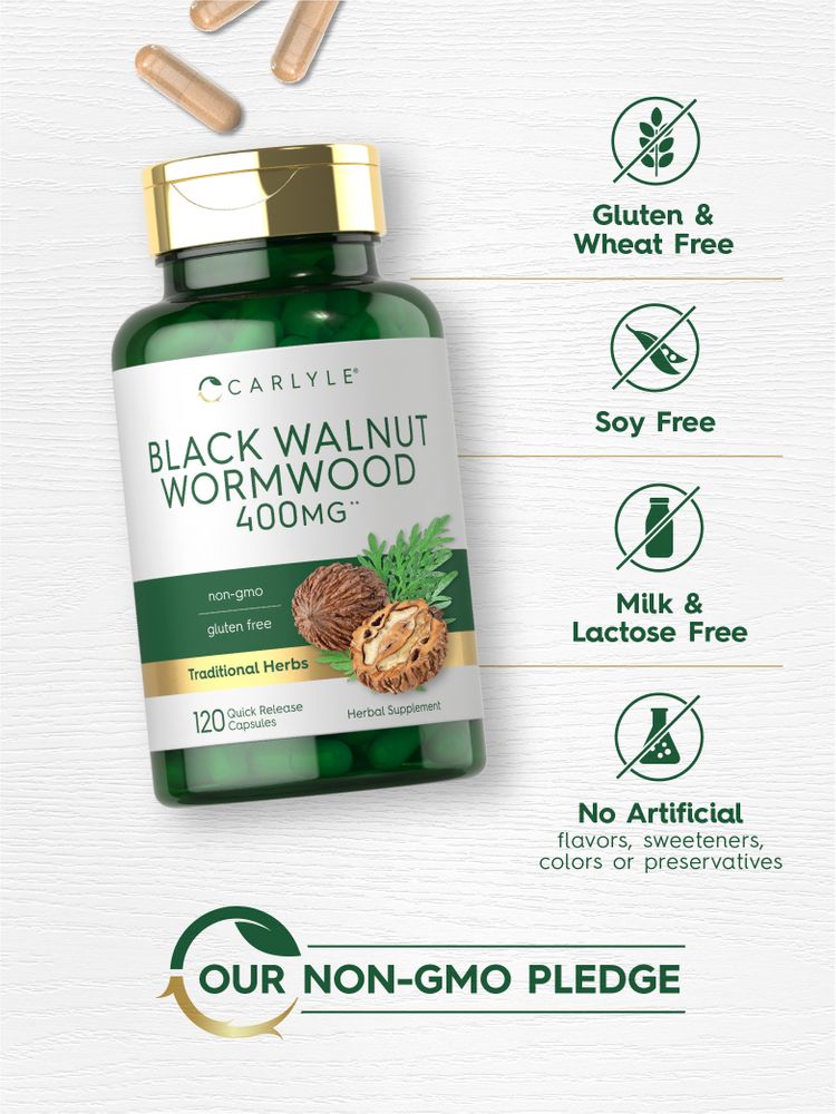 Black Walnut Wormwood 400mg | 120 Capsules