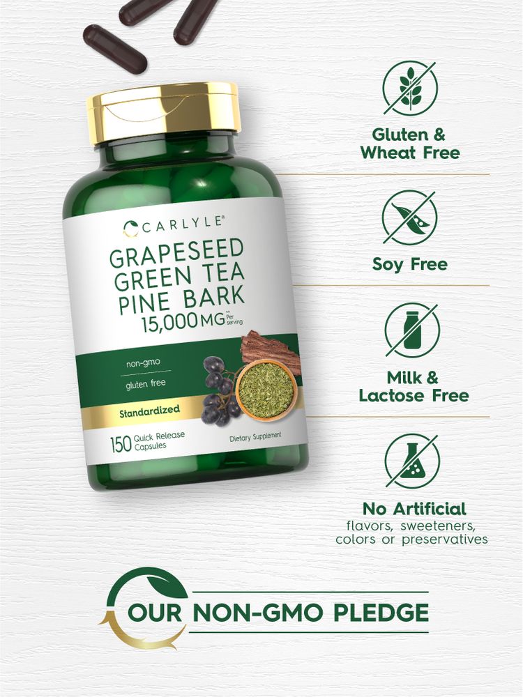 Grapeseed, Green Tea, Pine Bark 15000mg per serving | 150 Capsules