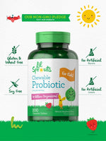 Load image into Gallery viewer, Probiotic for Kids | 6 Billion CFUs | Natural Raspberry Flavor | 200 Chewable Tablets
