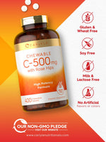 Load image into Gallery viewer, Vitamin C 500mg with Rose Hips | 400 Chewable Tablets

