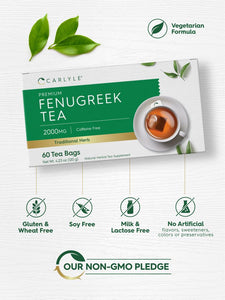 Fenugreek Tea Bags | Caffeine Free | 60 Count