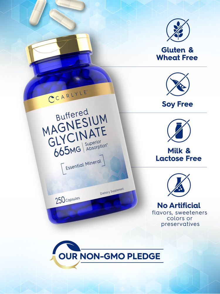 Magnesium Glycinate 665mg | 250 Capsules