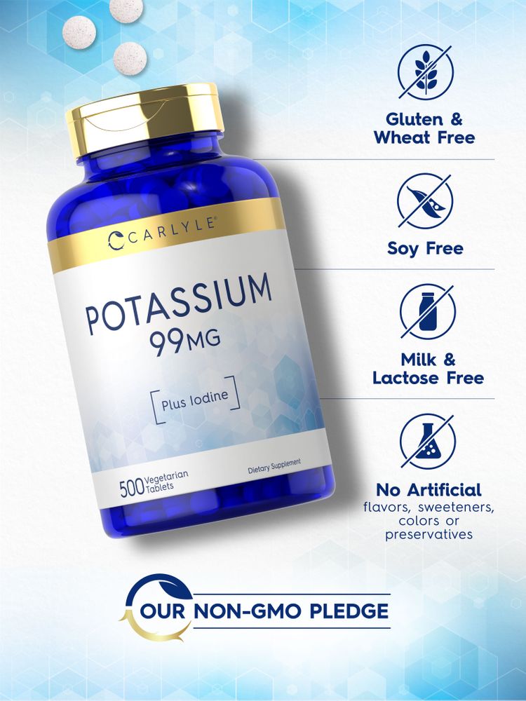 Potasio 99mg con Yodo | 500 Tabletas