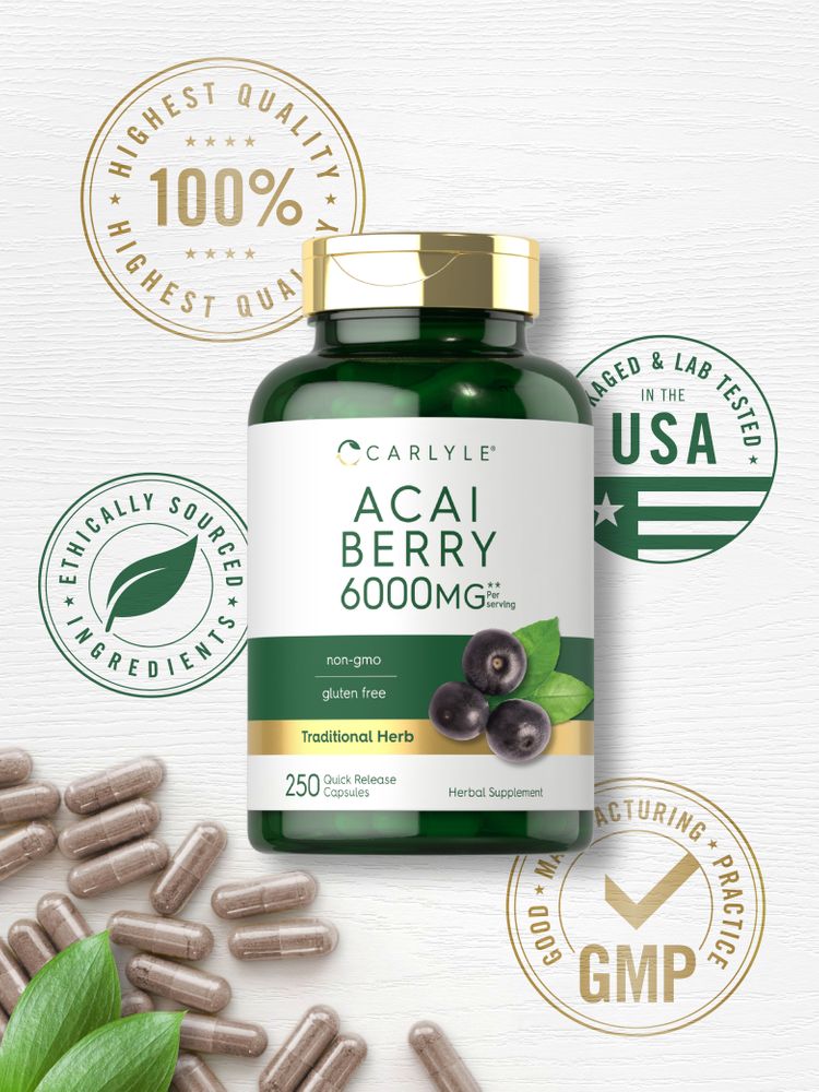 Acai Berry 6000 mg per dose | 250 Capsule