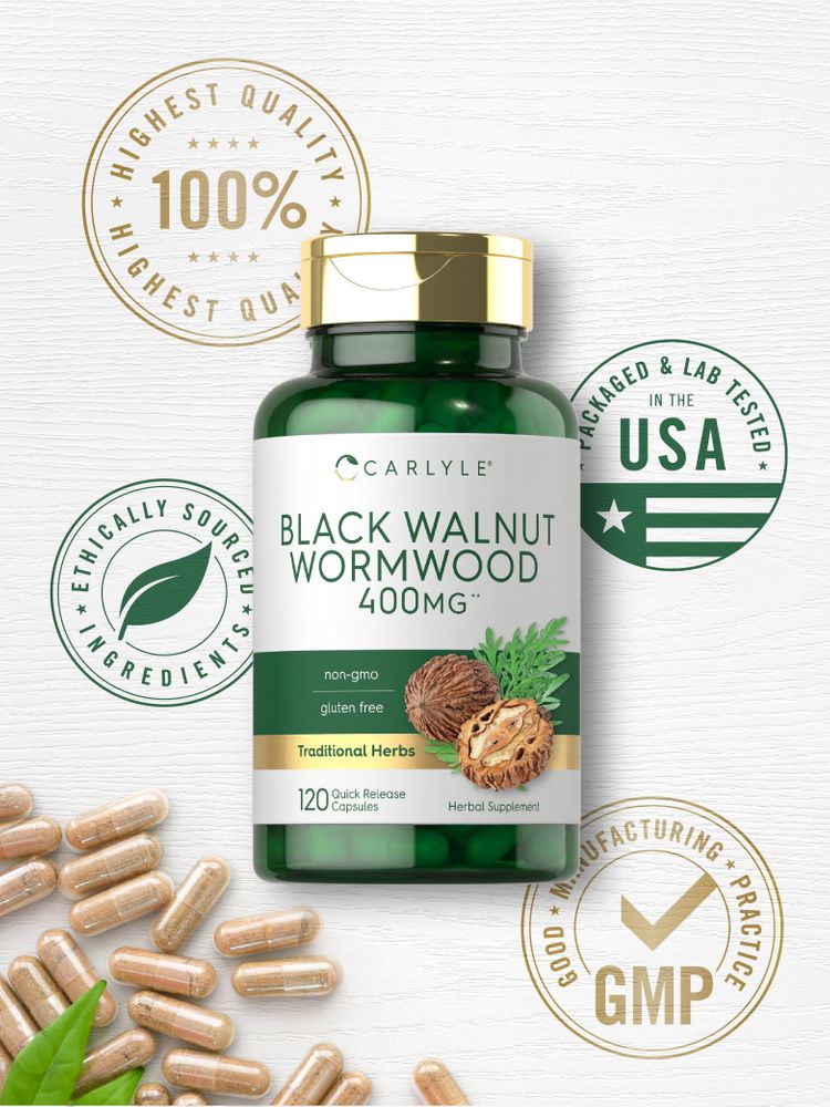 Black Walnut Wormwood 400mg | 120 Capsules